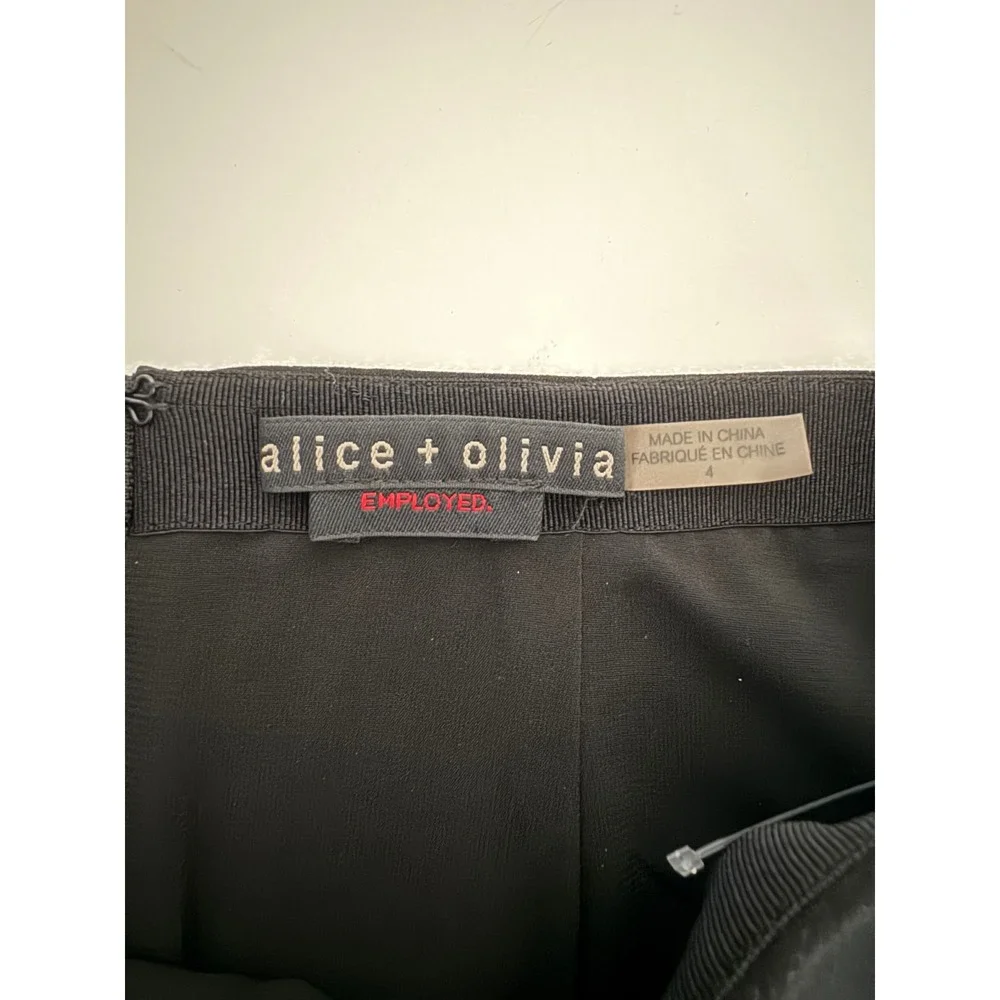 Alice‎ Olivia Pencil Skirt Black Wrap Front Midi Knee Length Business Office 4